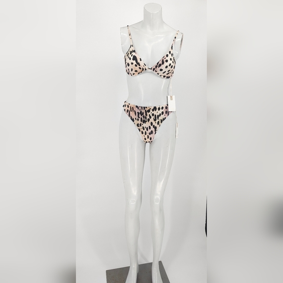 GOOD AMERICAN Rose Cheetah Bikini Size 1 - Picture 5 of 7